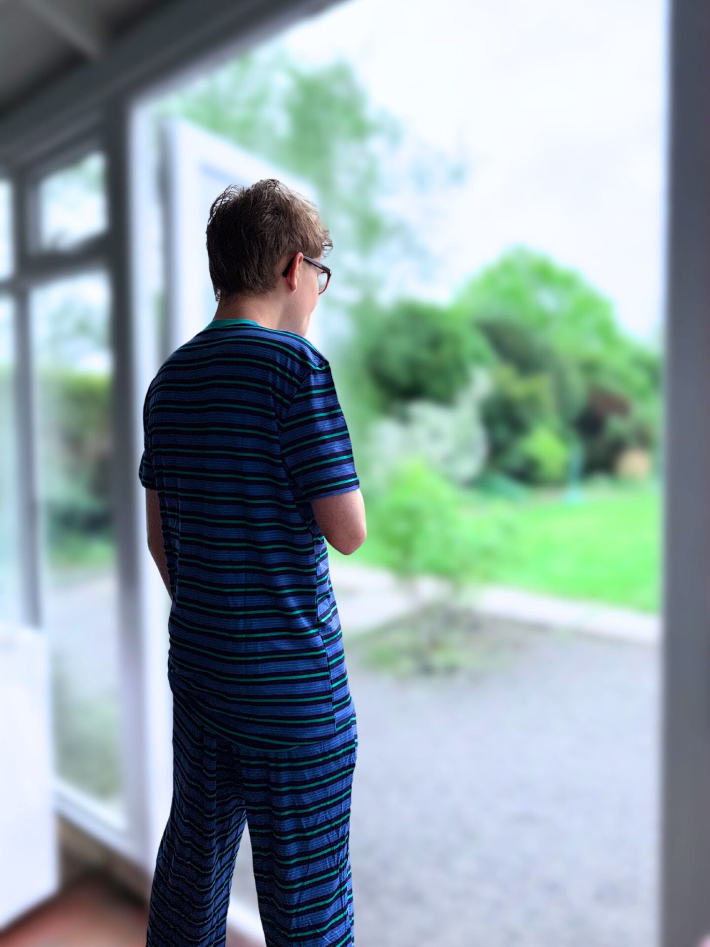 Chilling in mens bamboo pyjamas