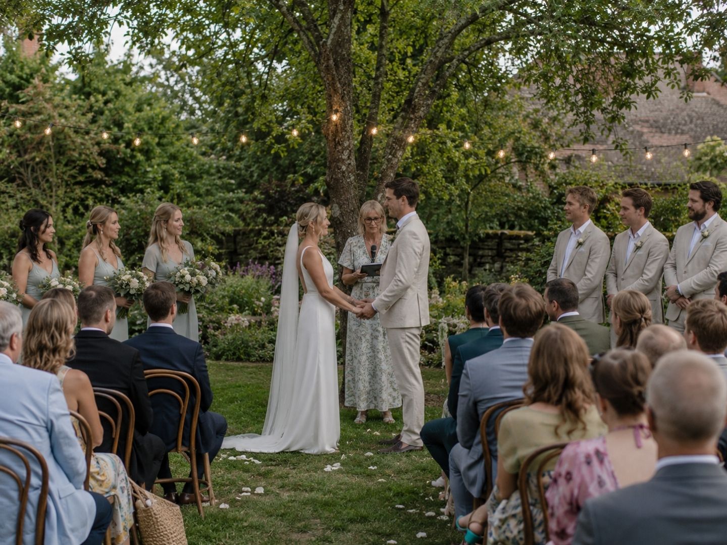 Garden wedding party