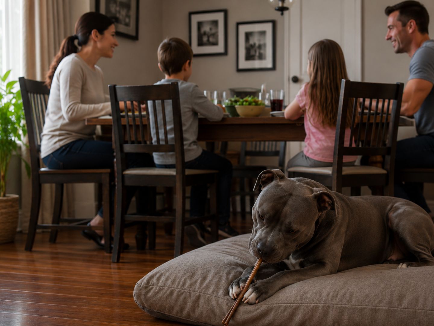 How Monster Bully Sticks Help Dogs Stay Calm During Family Mealtimes