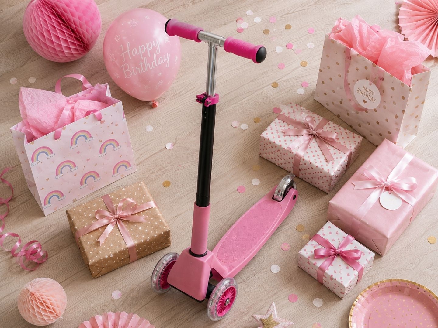 Pink scooter